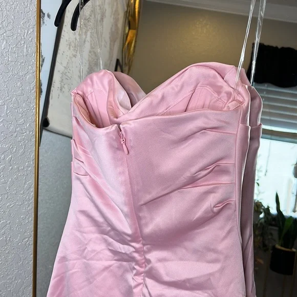 HOUSE OF CB 'Jasmine' Rose Pink Draped Strapless Corset Dress NWOT - Picture 13 of 14